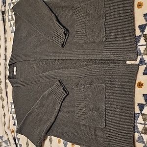 Maurices, open front sweater cardigan with pockets, dark sage green, Size 1X